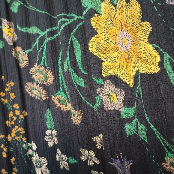 Old Navy Cottagecore Floral Dress M Tall Midi Maxi Blue Prairie Ruffle Peasant - Picture 6 of 14